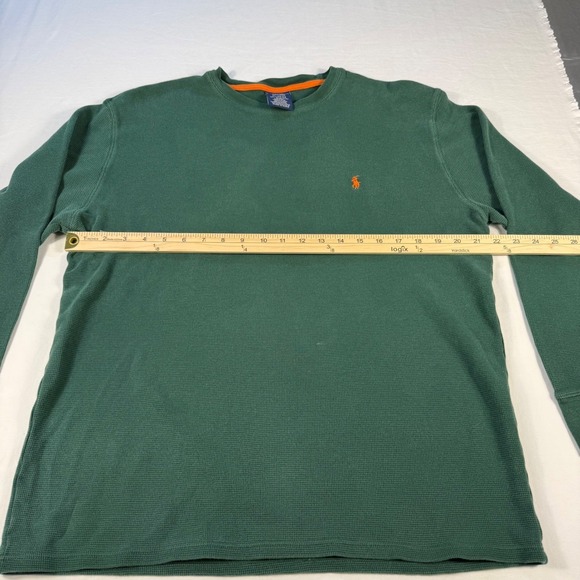 Polo Ralph Lauren thermal warm Mens 2XL Green Waffle Knit Long Sleeve Top - Picture 4 of 11